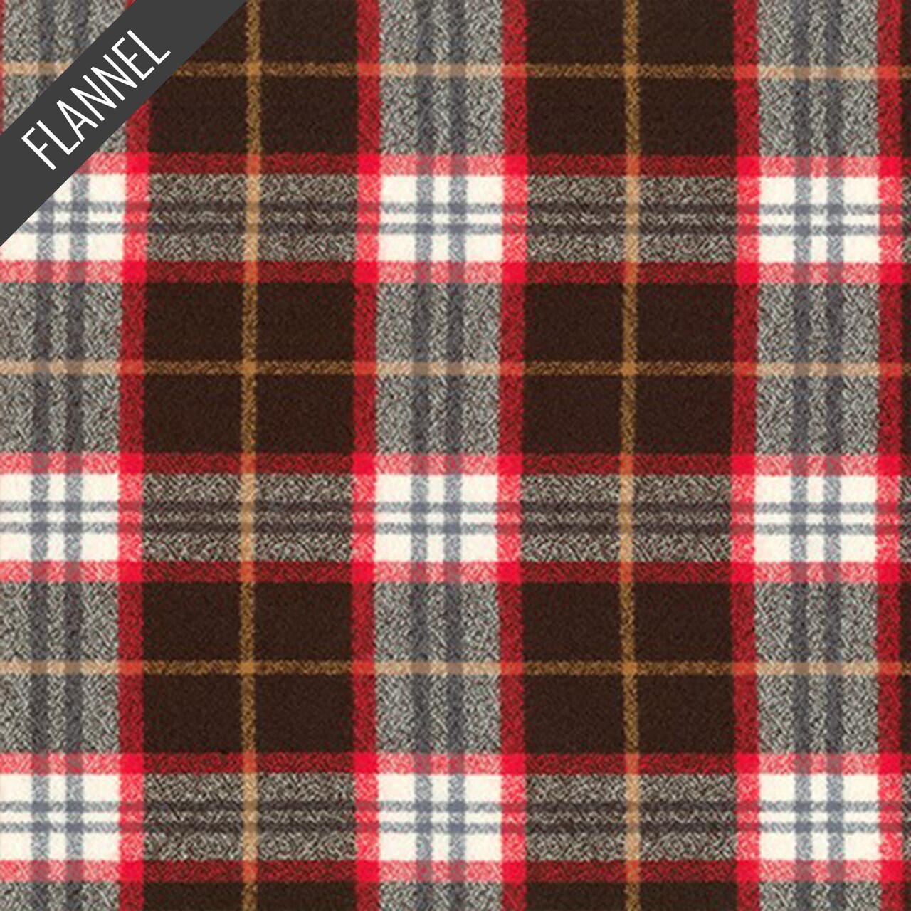 Mammoth Winter Plaid Flannel in Redwood (srkf-18964-222) | Yarn Dyed Flannel | RK House of Flannel | Robert Kaufman